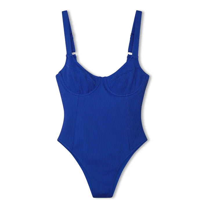 Maillot 1 Pièce Marine Côtelé | Bleu- Image produit n°0