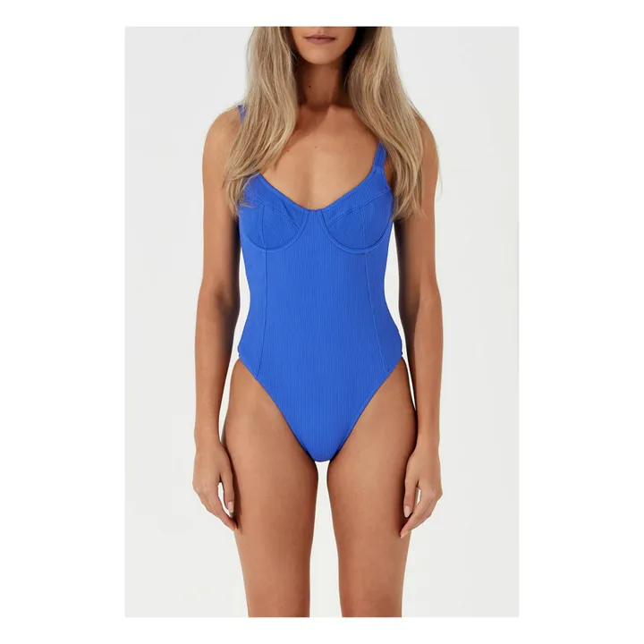 Maillot 1 Pièce Marine Côtelé | Bleu- Image produit n°1