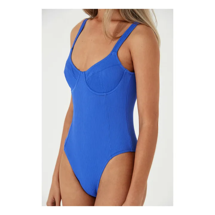 Maillot 1 Pièce Marine Côtelé | Bleu- Image produit n°3
