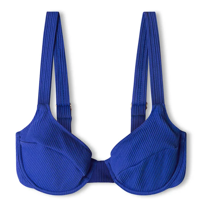 Haut de Maillot Marine Côtelé | Bleu- Image produit n°0