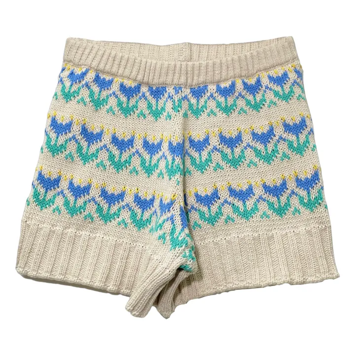 Short Tricot Coton Bio | Ecru- Image produit n°0