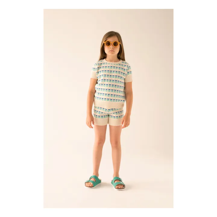 Short Tricot Coton Bio | Ecru- Image produit n°1