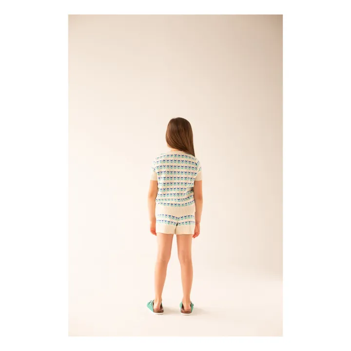 Short Tricot Coton Bio | Ecru- Image produit n°2