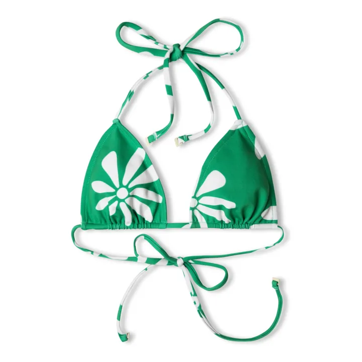 Haut de Maillot Fleuri Reversible | Vert- Image produit n°0