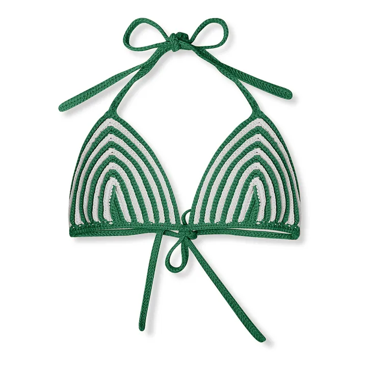 Haut de Maillot Rayé Crochet | Vert- Image produit n°0