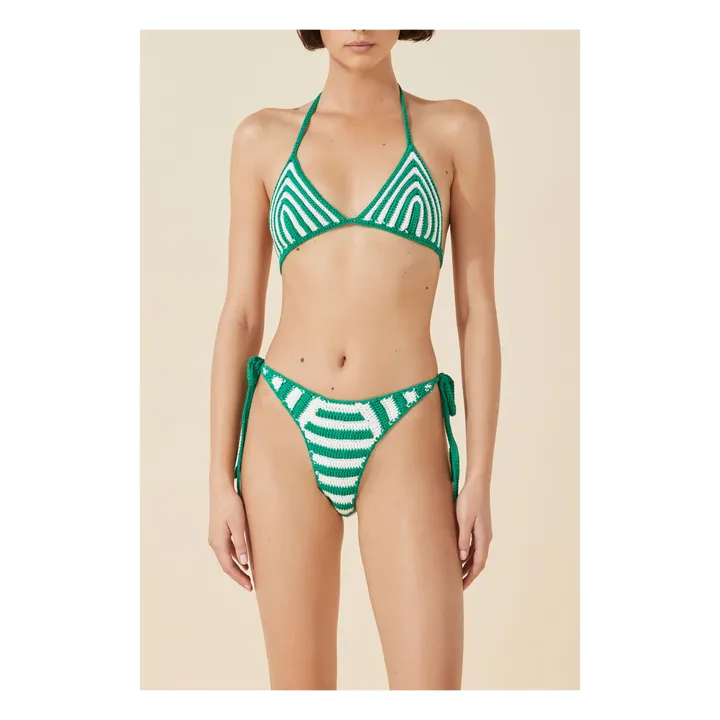Haut de Maillot Rayé Crochet | Vert- Image produit n°1