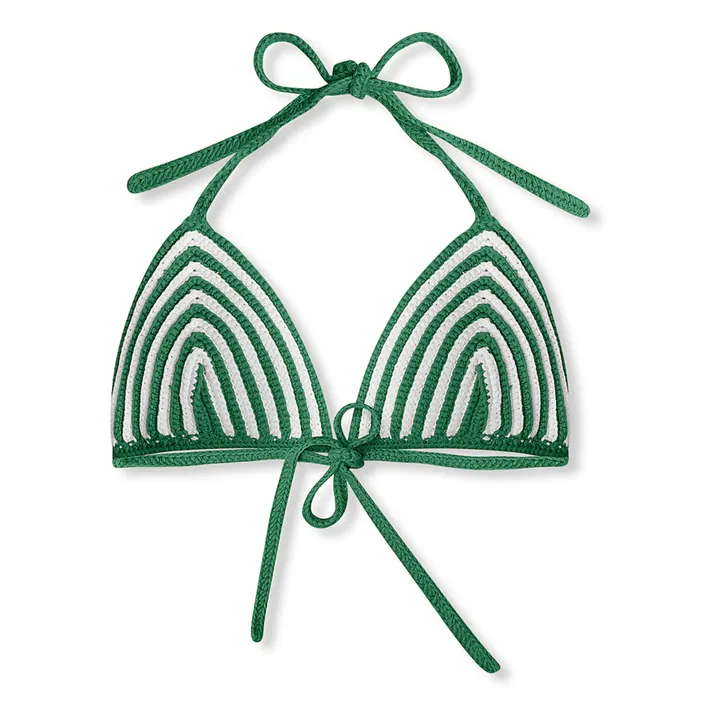 Haut de Maillot Rayé Crochet | Vert- Image produit n°4