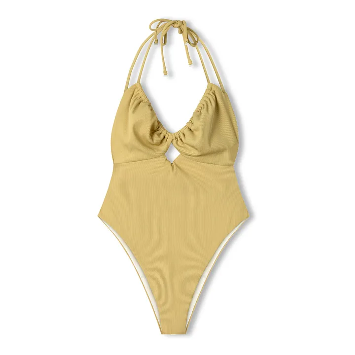 Maillot 1 Pièce Citrus Côtelé | Jaune- Image produit n°0
