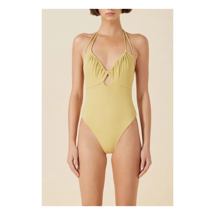 Maillot 1 Pièce Citrus Côtelé | Jaune- Image produit n°1