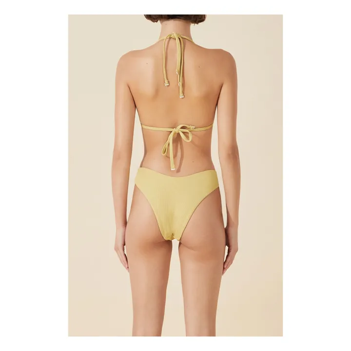 Zulu Zephyr Citrus Ribbed Bikini Top Yellow Smallable