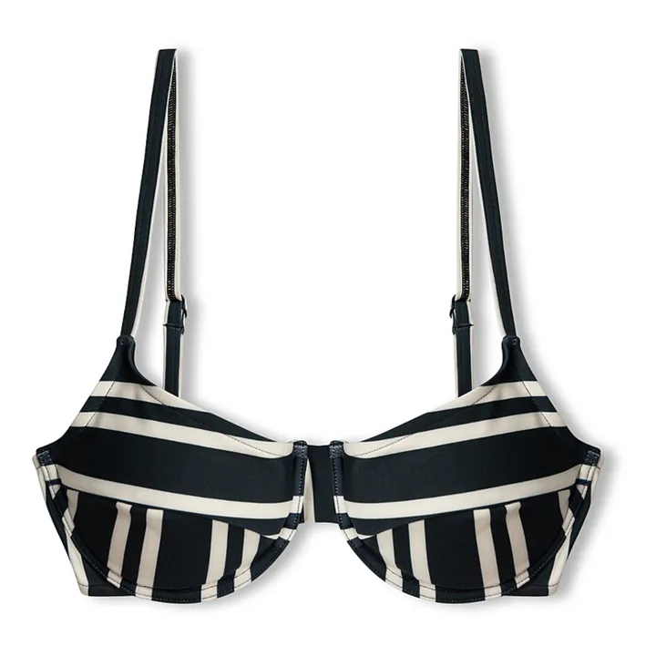 Haut de Maillot Rayé Balconette | Noir- Image produit n°0