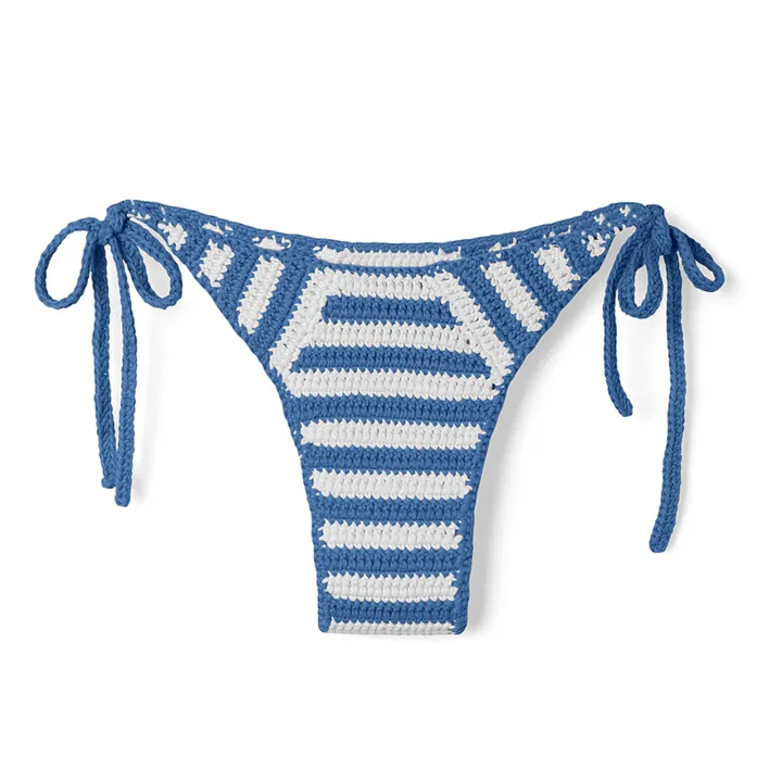 Bas de Maillot Rayé Crochet | Bleu- Image produit n°0