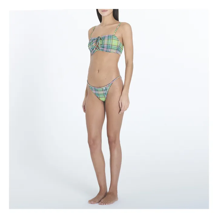 Bas de Maillot Carreaux Matières Recyclées | Vert- Image produit n°1