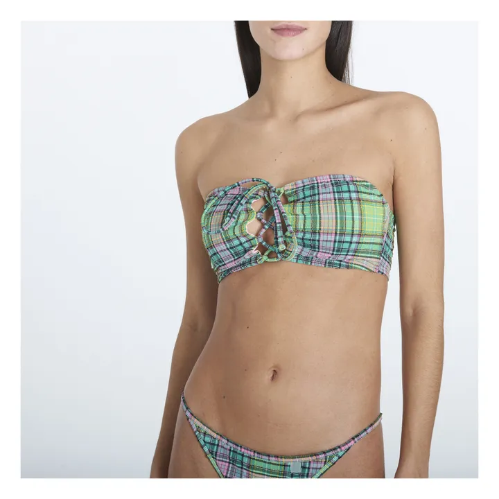 Bas de Maillot Carreaux Matières Recyclées | Vert- Image produit n°3
