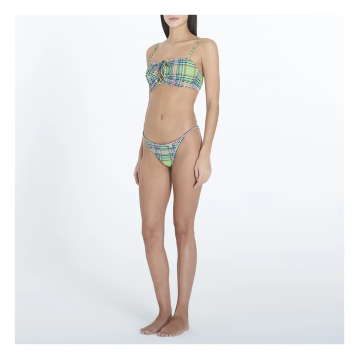 Haut de Maillot Carreaux Matières Recylées | Vert- Image produit n°1