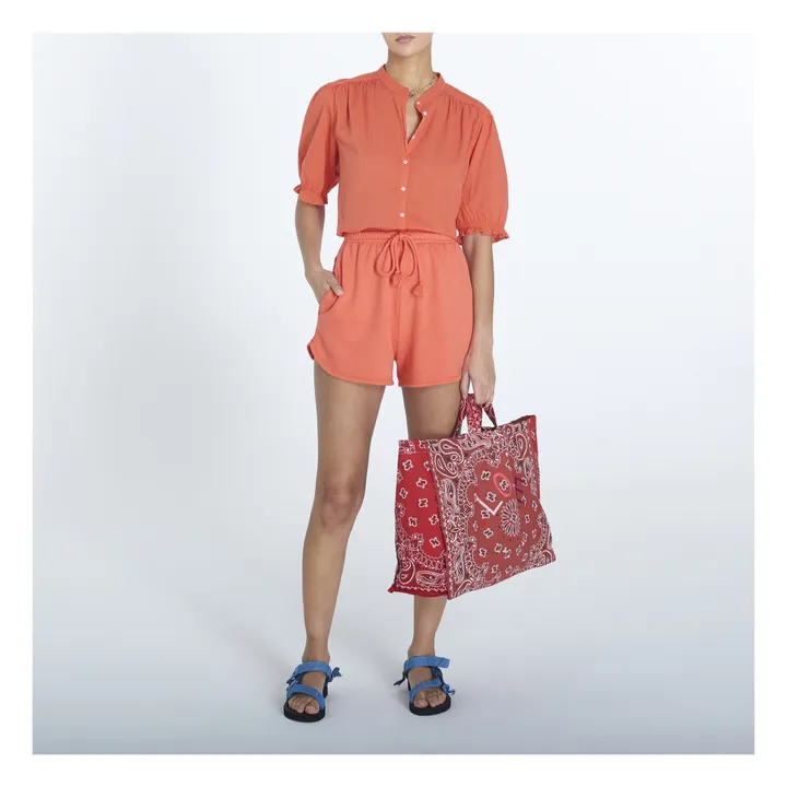 Blouse Eden Popeline de Coton | Mandarine- Image produit n°1