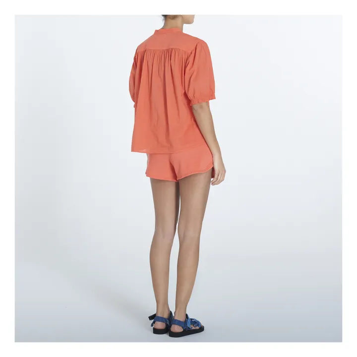 Blouse Eden Popeline de Coton | Mandarine- Image produit n°2