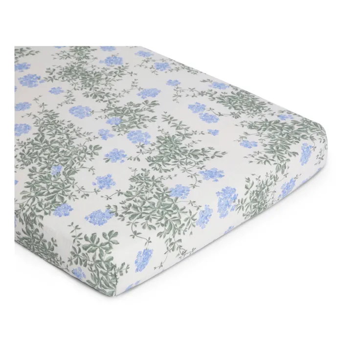 Drap-housse Plumbago en coton bio | Bleu- Image produit n°3