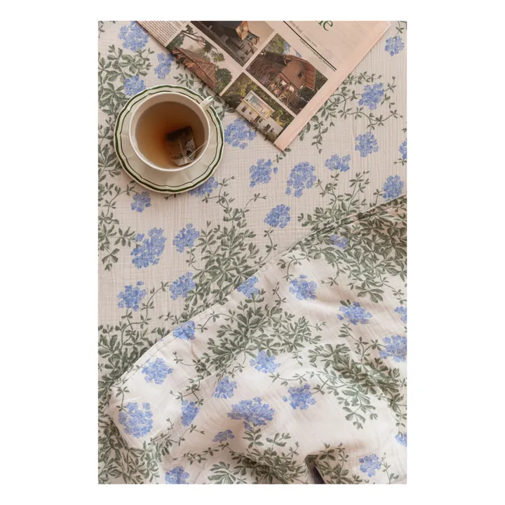 Drap-housse Plumbago en coton bio | Bleu- Image produit n°6