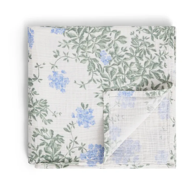 Lange d'emmaillotage Plumbago en coton bio | Bleu- Image produit n°0