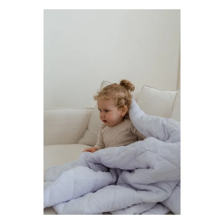 Organic Cotton Quilted Blanket 90x110 cm | Lavender- Product image n°3