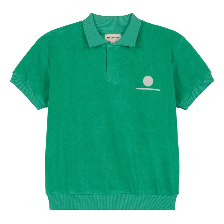 Polo Léonard Eponge Coton Bio | Vert sapin- Image produit n°0