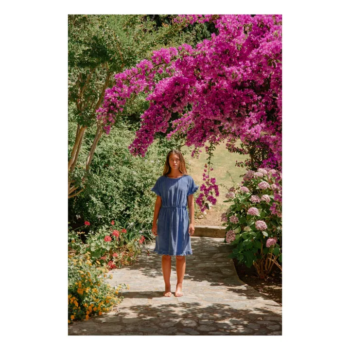 Robe Celine Eponge Coton Bio | Bleu roi- Image produit n°1