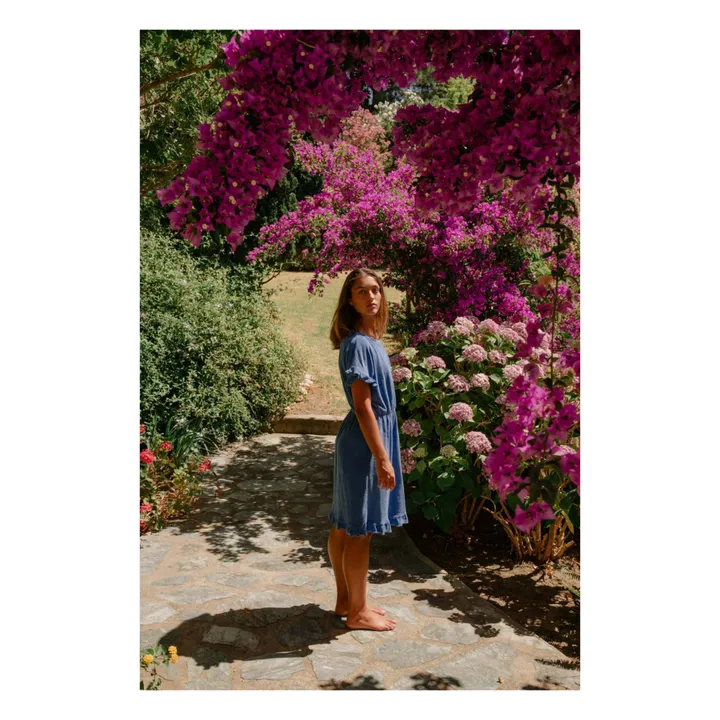 Robe Celine Eponge Coton Bio | Bleu roi- Image produit n°2