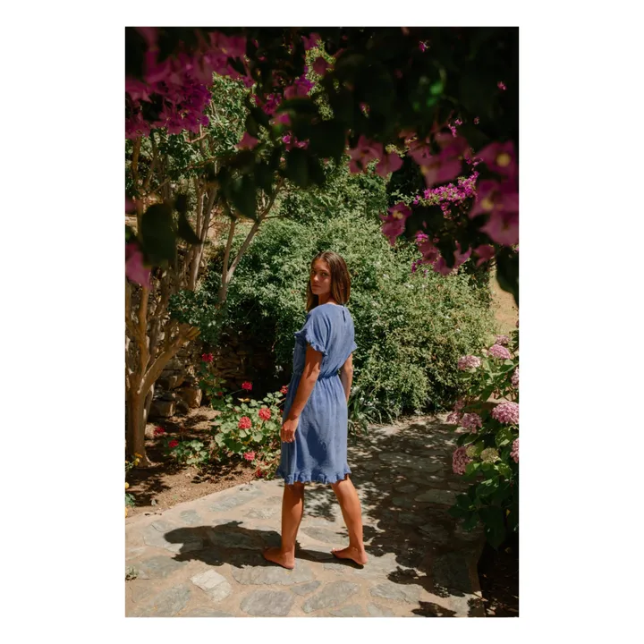 Robe Celine Eponge Coton Bio | Bleu roi- Image produit n°3