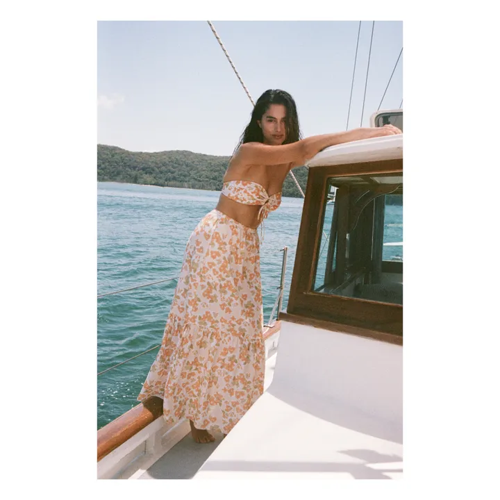 Haut de Maillot Bandeau Fleuri | Ecru- Image produit n°2