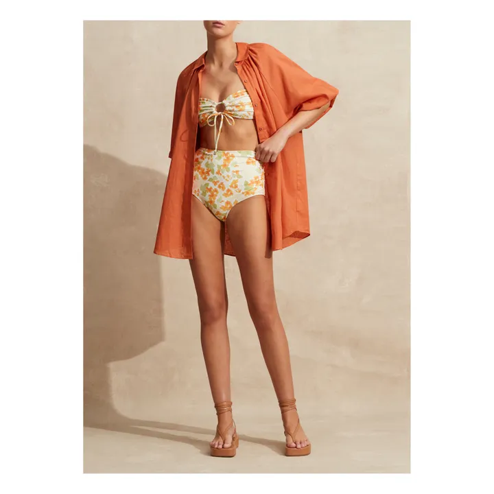 Haut de Maillot Bandeau Fleuri | Ecru- Image produit n°4