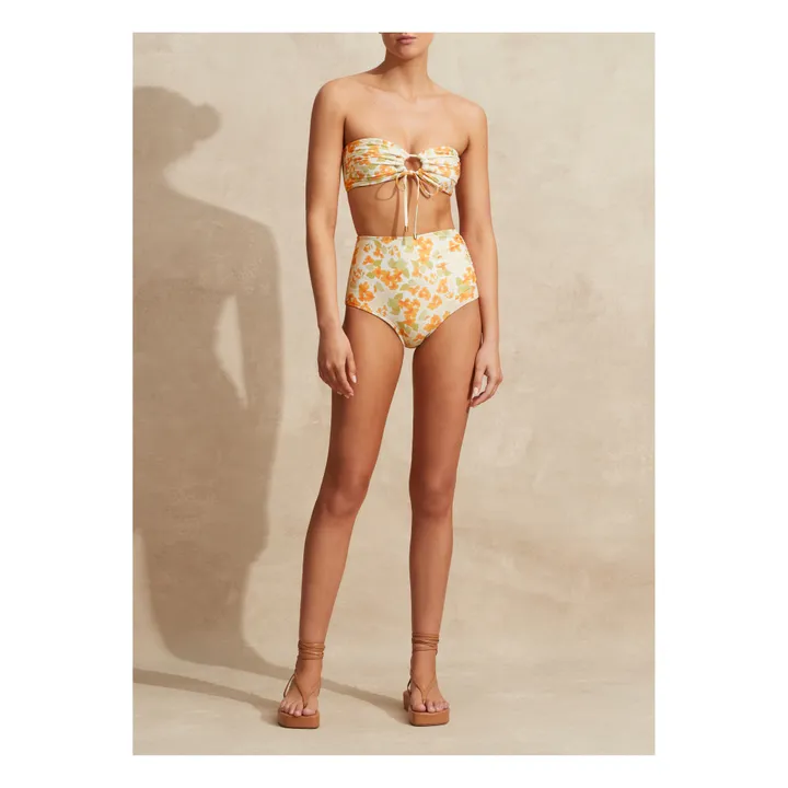Haut de Maillot Bandeau Fleuri | Ecru- Image produit n°5