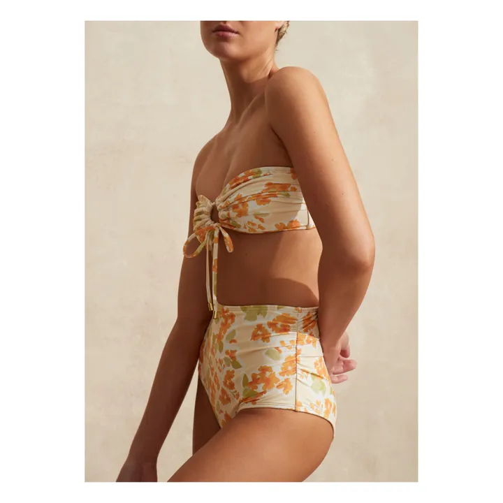 Haut de Maillot Bandeau Fleuri | Ecru- Image produit n°6