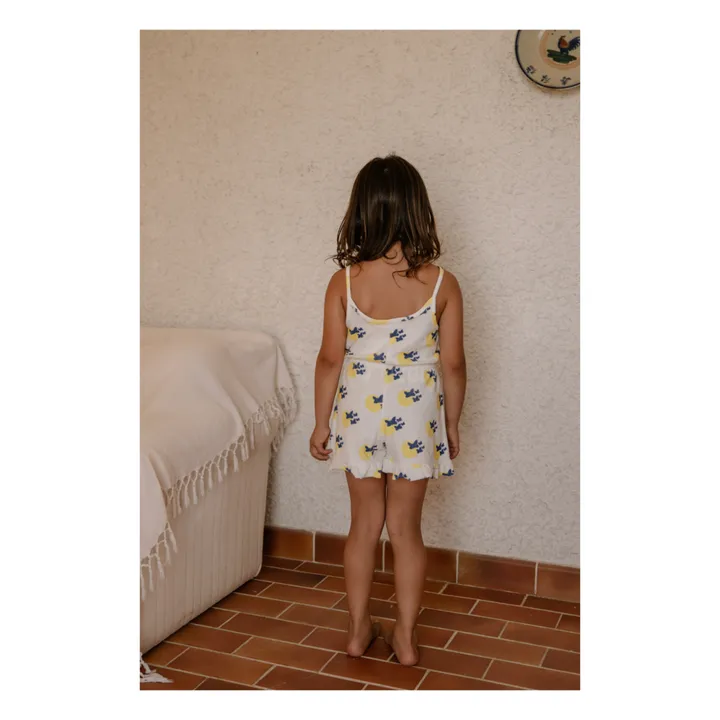 Combishort Jude Papillons Eponge Coton Bio | Blanc- Image produit n°2