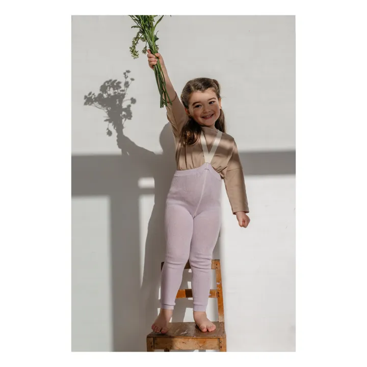 Collants à Bretelles Coton Bio Sans Pieds | Lavande- Image produit n°1