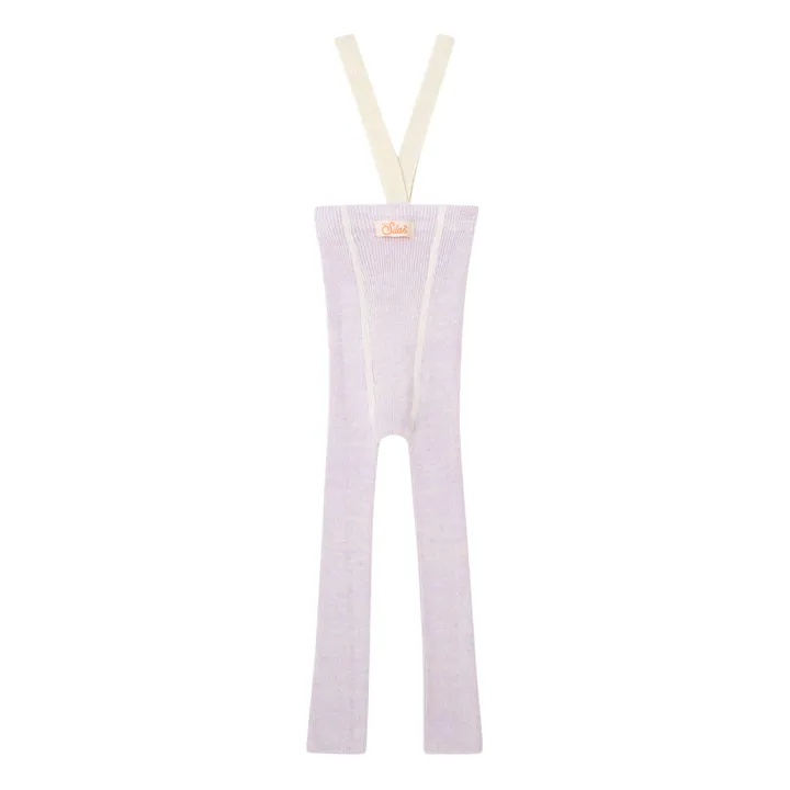 Collants à Bretelles Coton Bio Sans Pieds | Lavande- Image produit n°5