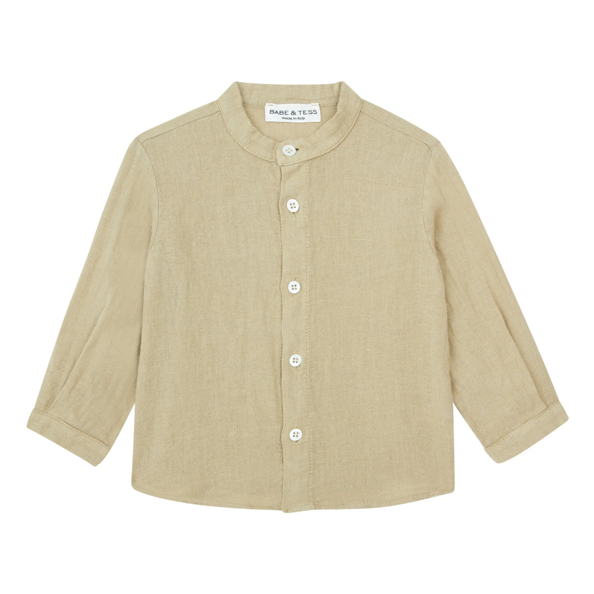 Babe Tess Linen Shirt Taupe Brown Smallable