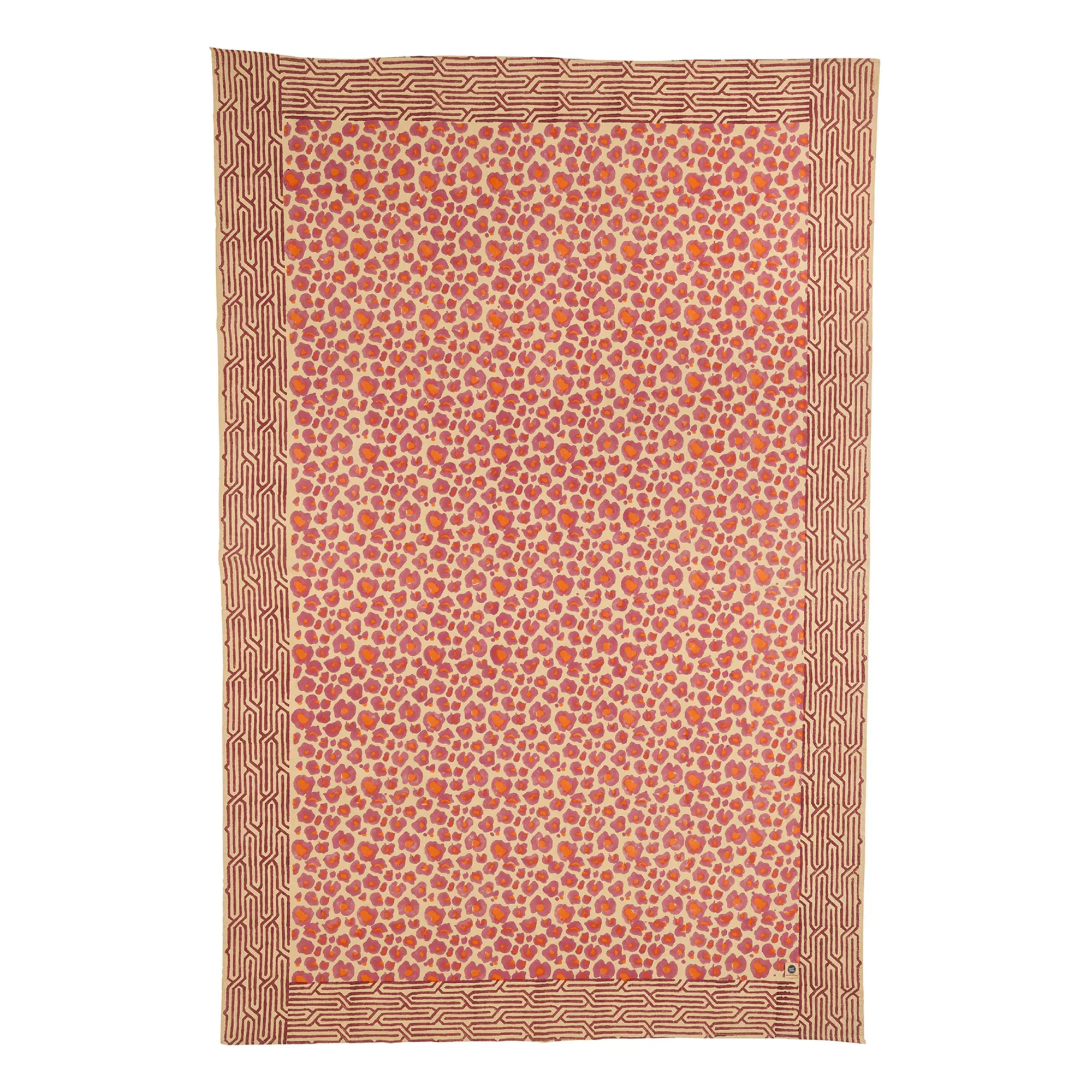 Plaid Léopard rose et totebag en coton | Rose- Image produit n°0