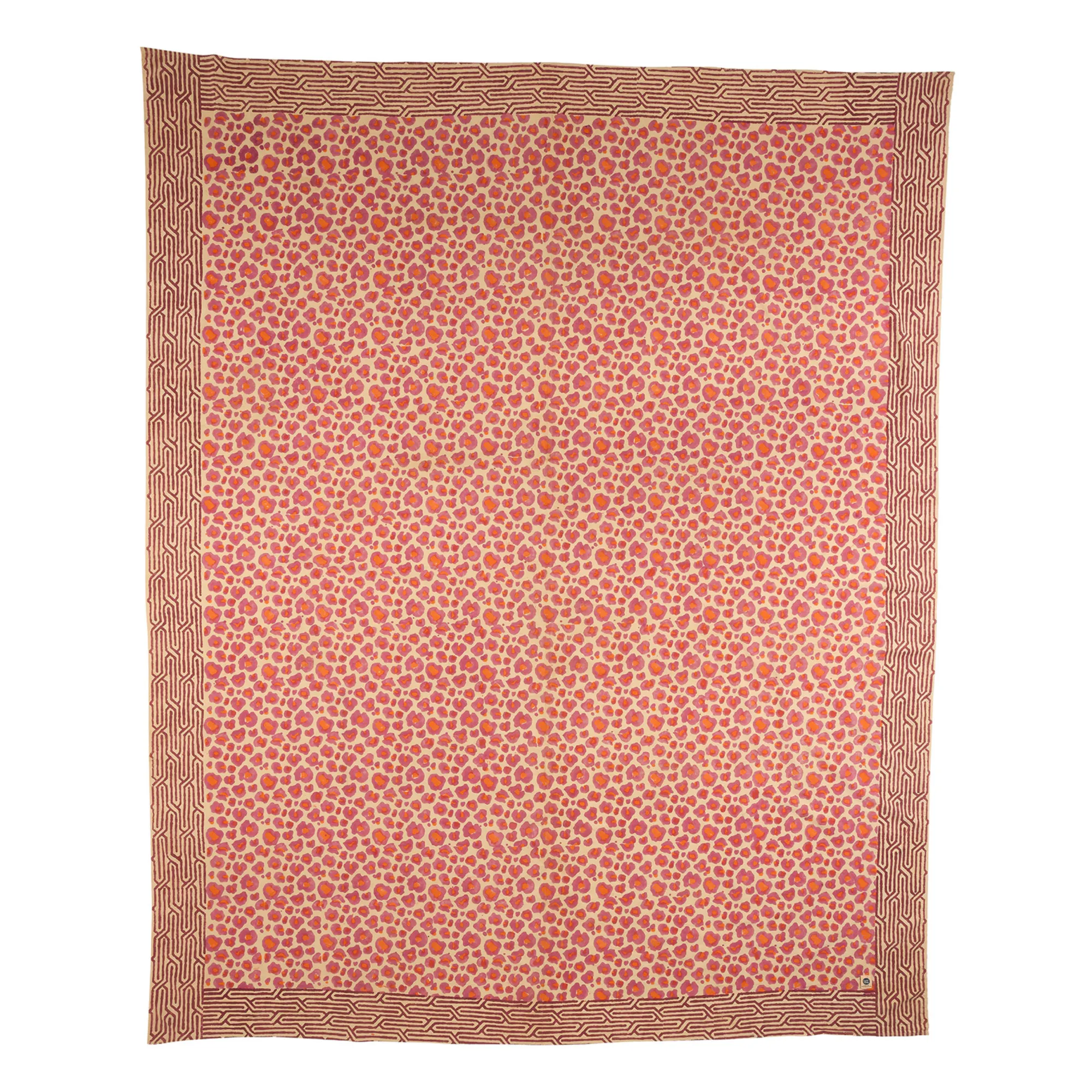 Plaid Léopard rose et totebag en coton | Rose- Image produit n°3