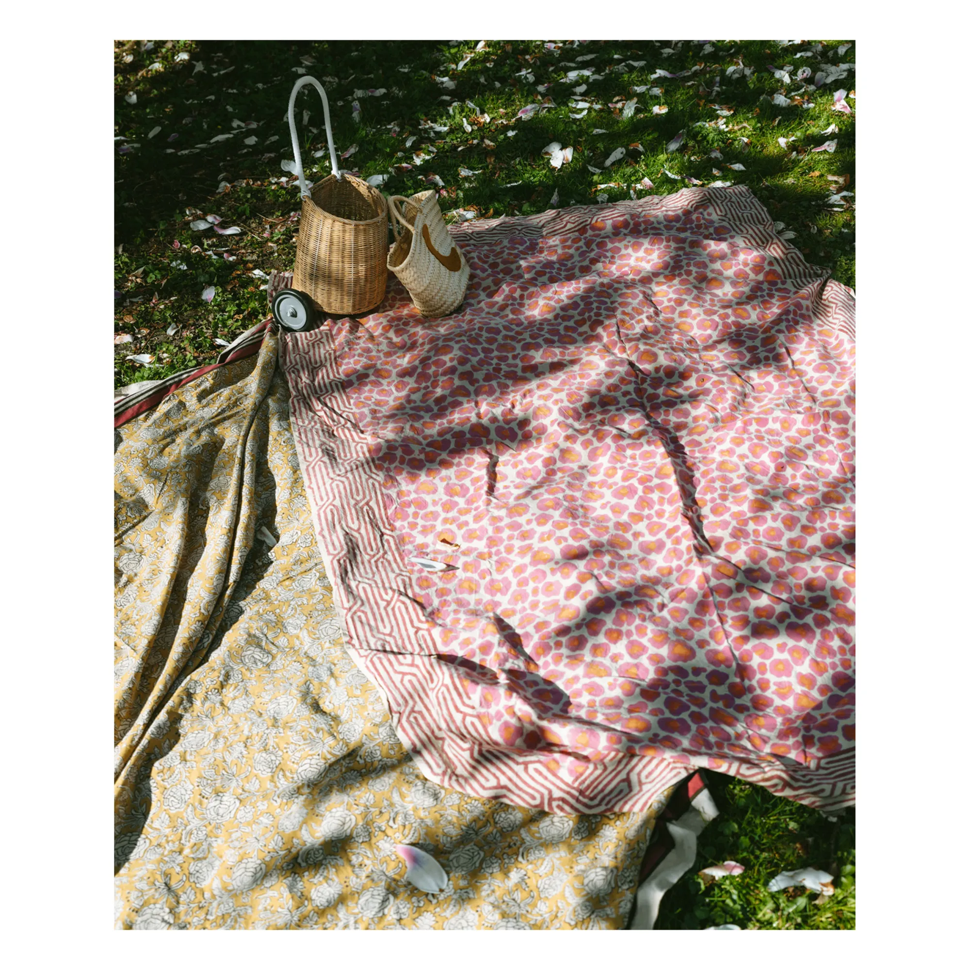Plaid Léopard rose et totebag en coton | Rose- Image produit n°6