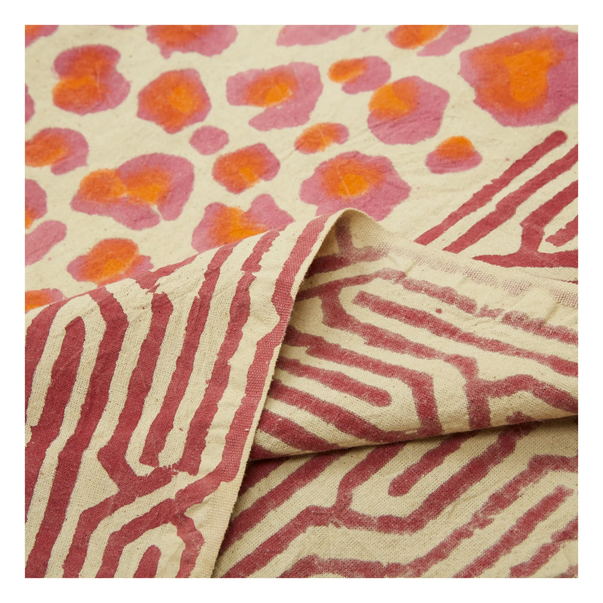 Plaid Léopard rose et totebag en coton | Rose- Image produit n°7