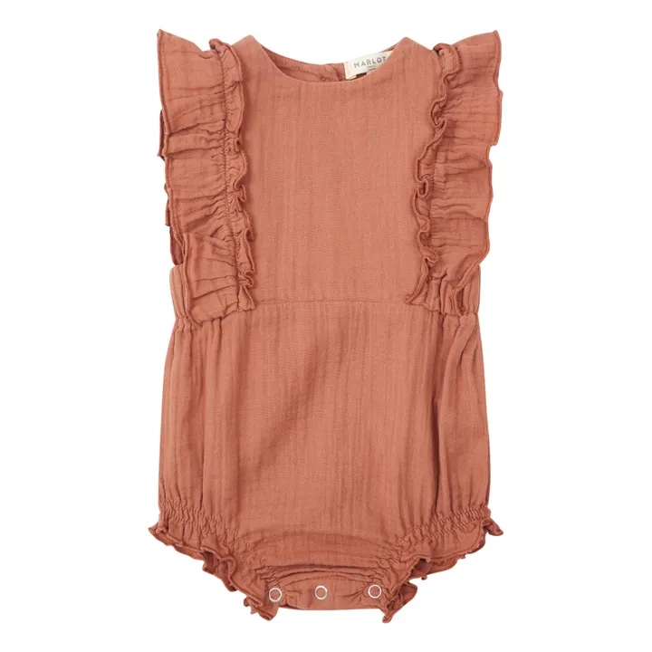 Barboteuse Gaze de Coton Elisa | Vieux Rose- Image produit n°0