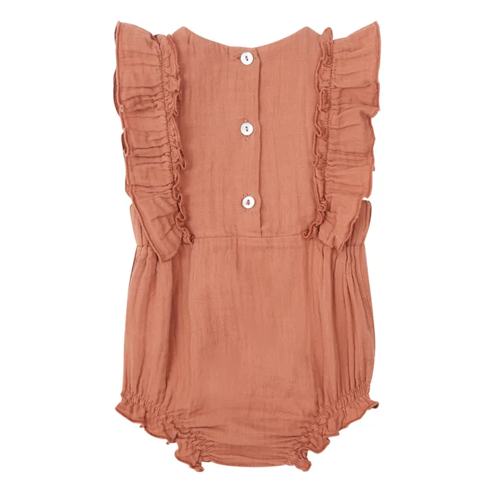 Barboteuse Gaze de Coton Elisa | Vieux Rose- Image produit n°5