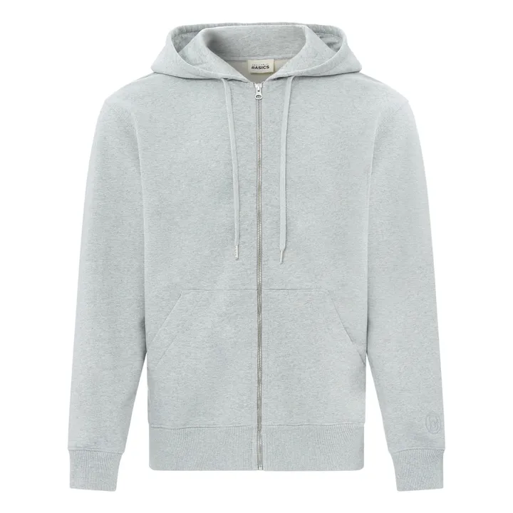 Organic Cotton Zip-Up Hoodie | Heather grey- Product image n°0