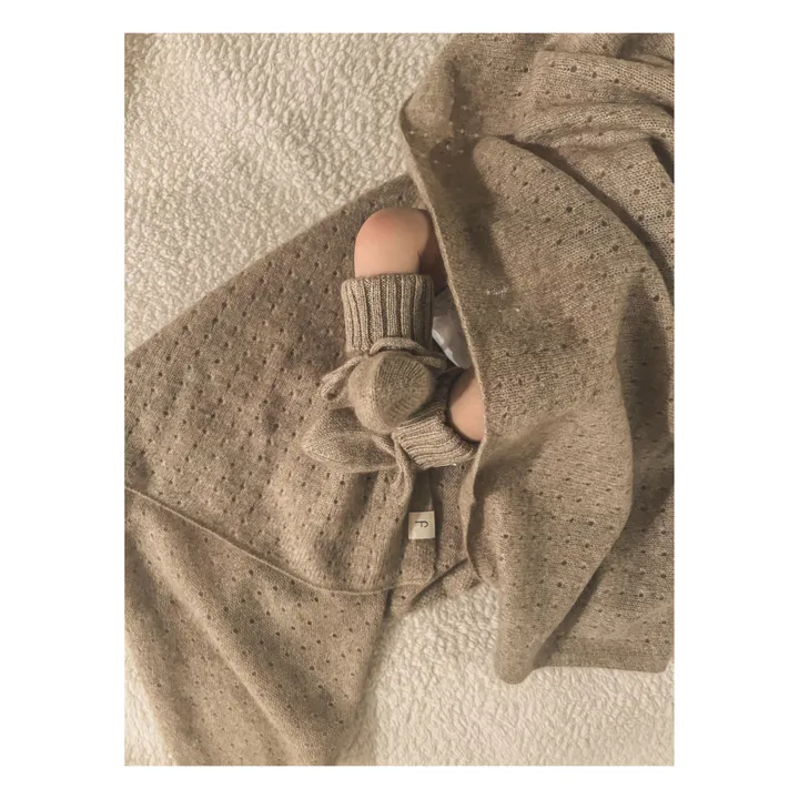 Organic Cashmere Fold Down Slippers | Camel- Product image n°2