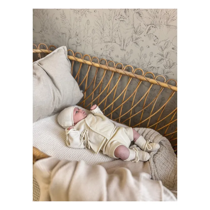 Babyschuhe Strick aus Bio-Baumwolle | Elfenbeinfarben- Produktbild Nr. 2