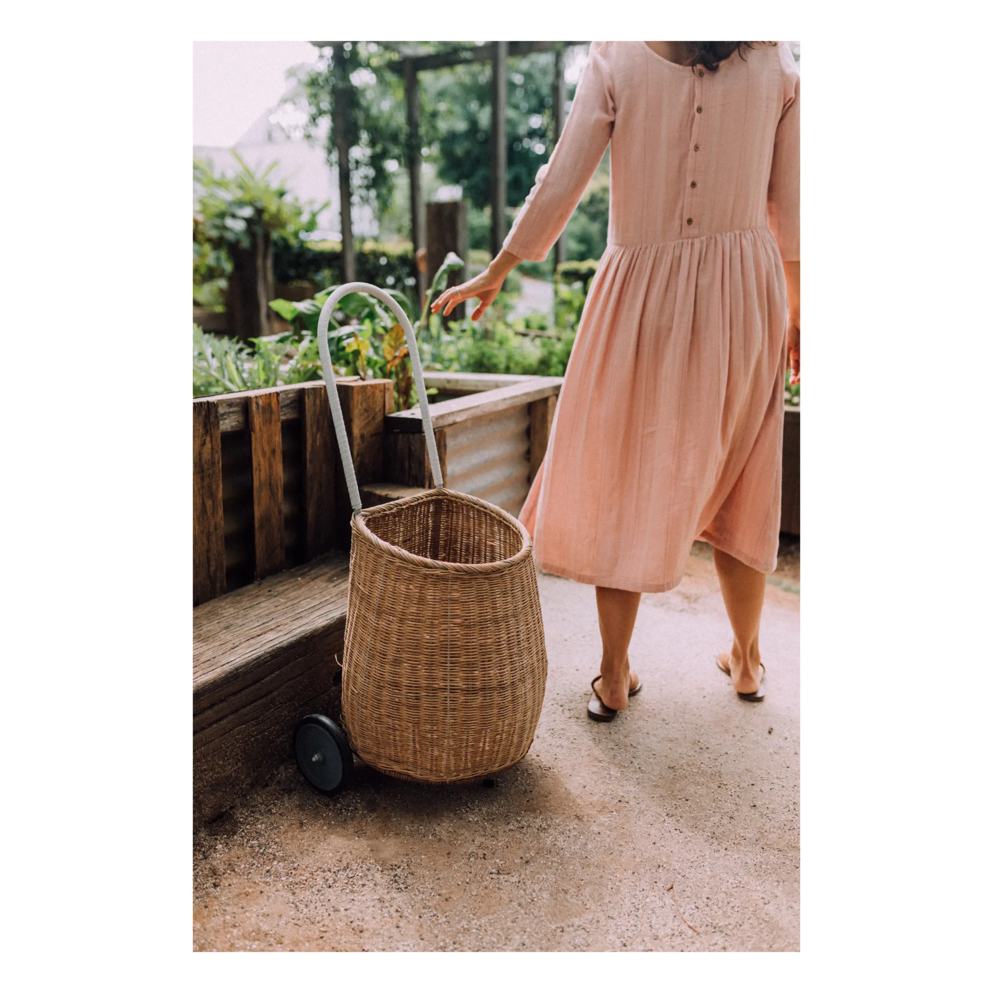 Panier à roulettes adulte en rotin Luggy- Image produit n°4