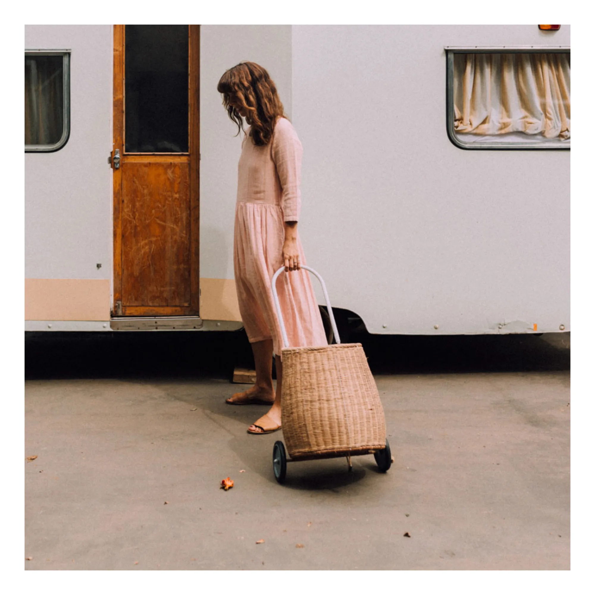 Panier à roulettes adulte en rotin Luggy- Image produit n°6