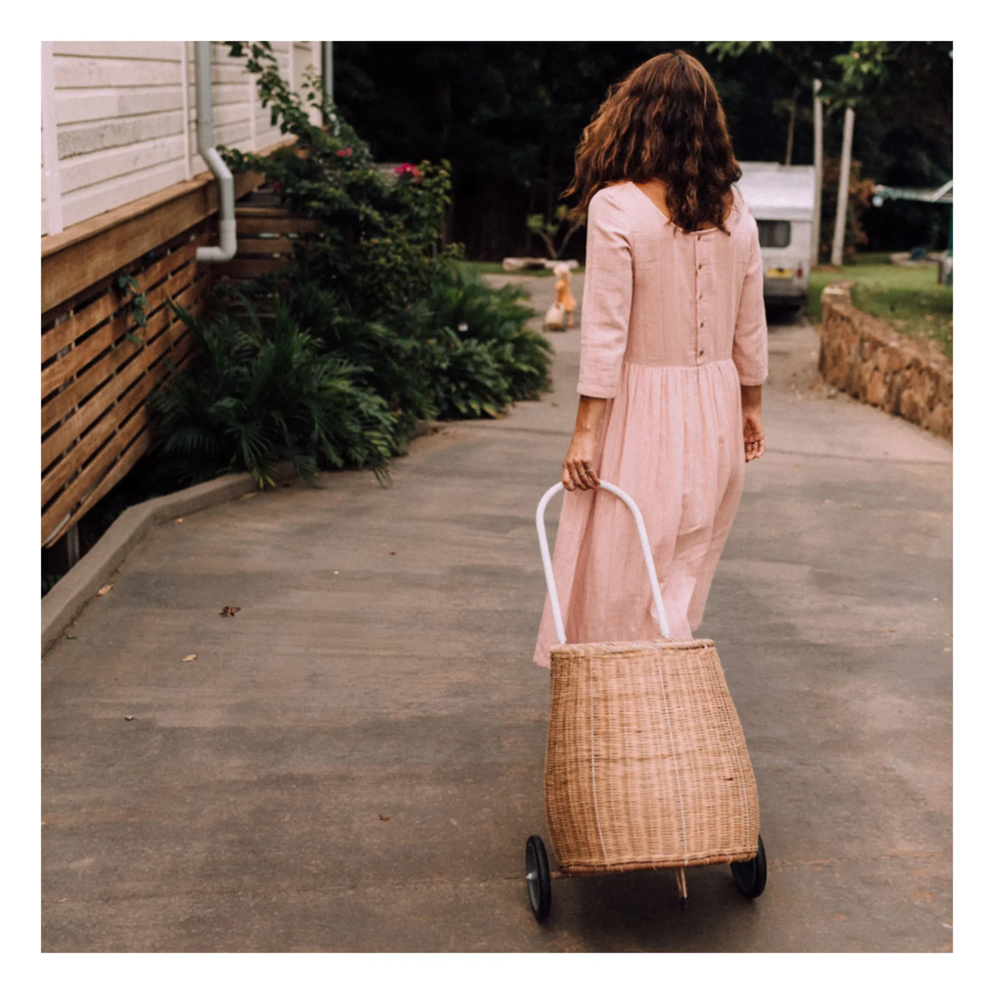 Panier à roulettes adulte en rotin Luggy- Image produit n°7