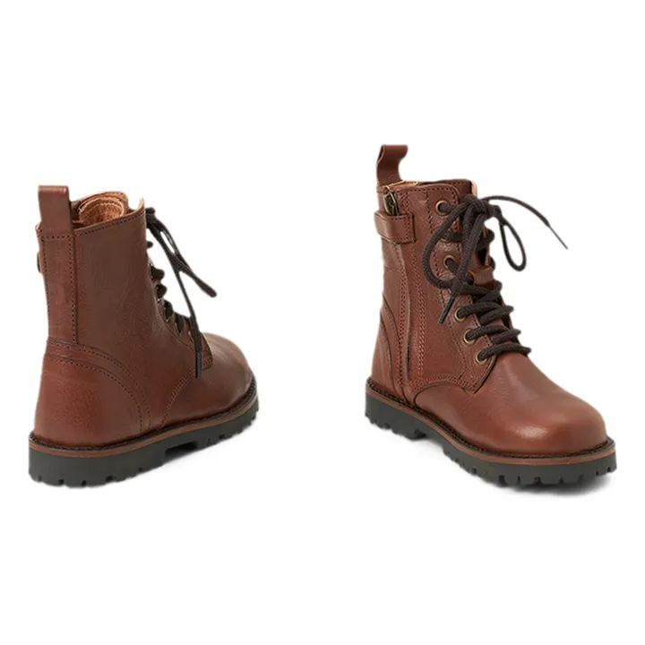 Zip Lace-up Stiefel | Braun- Produktbild Nr. 1